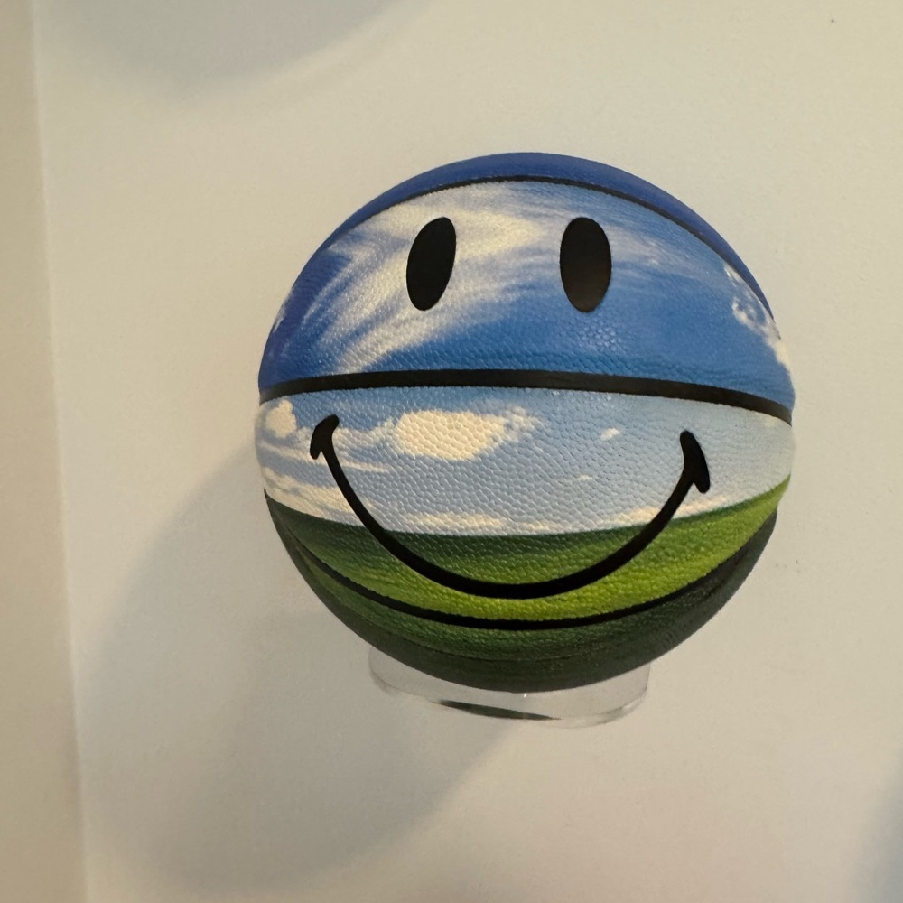 Chinatown market Smiley Face Basketball with Sky and Field Design